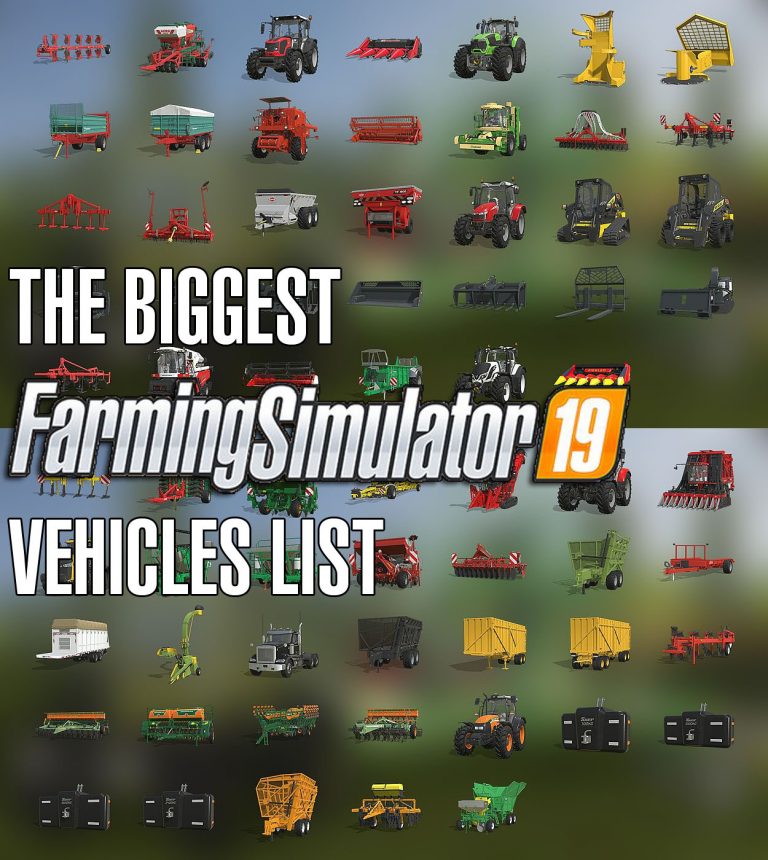 farming simulator 19 tractor list