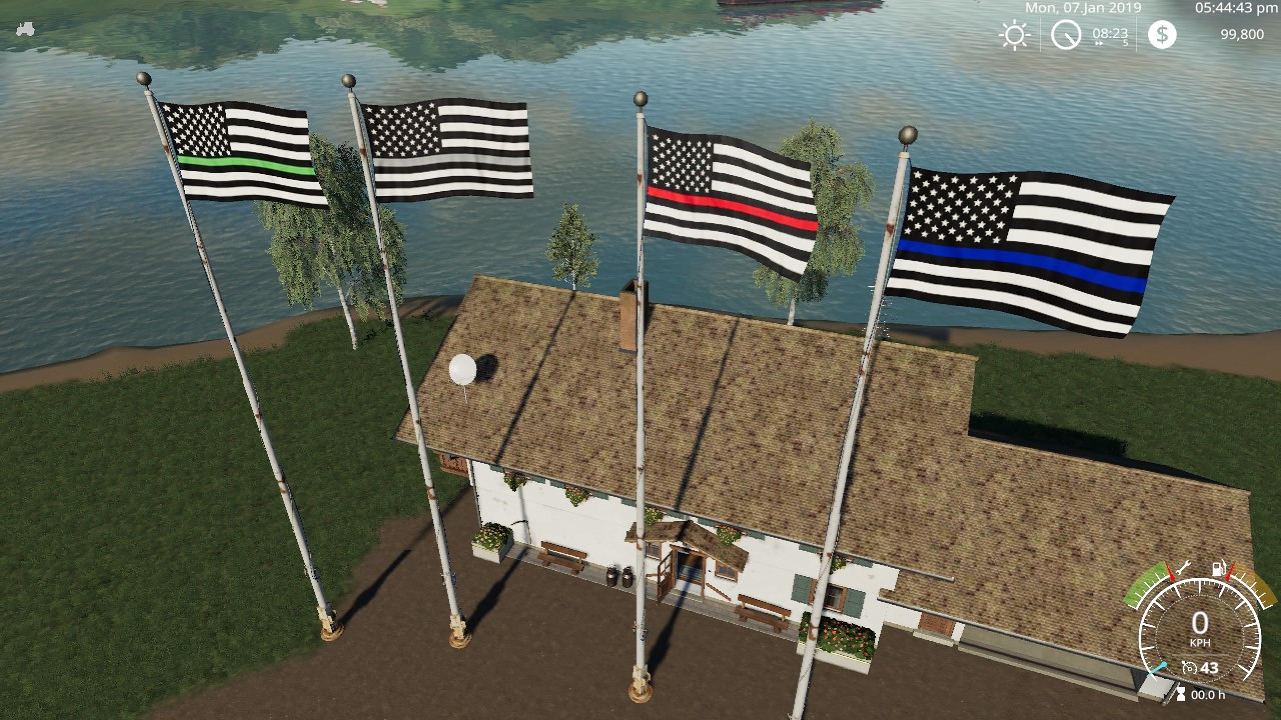 Usa Thin Line Pack Flags V100 Fs19 Farming Simulator 19 Mod Fs19 Mod 3359